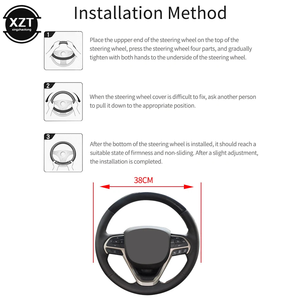 Hot Car Steering Wheel Cover Anti Slip PU Leather Steering Covers Suitable