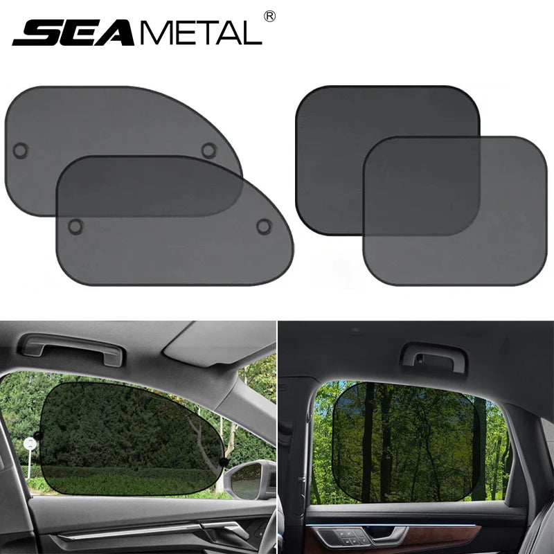 Car Sun Shade Side Window Curtain Front Rear Window Sunshade Summer UV Blocking