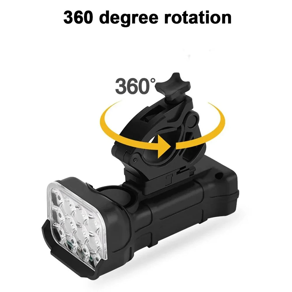 12 LED Bicycle Front Light Rechargeable Bike Light with Horn MTB Bicycle Head Lights Cycling Bike Safety Lamp for Night Riding