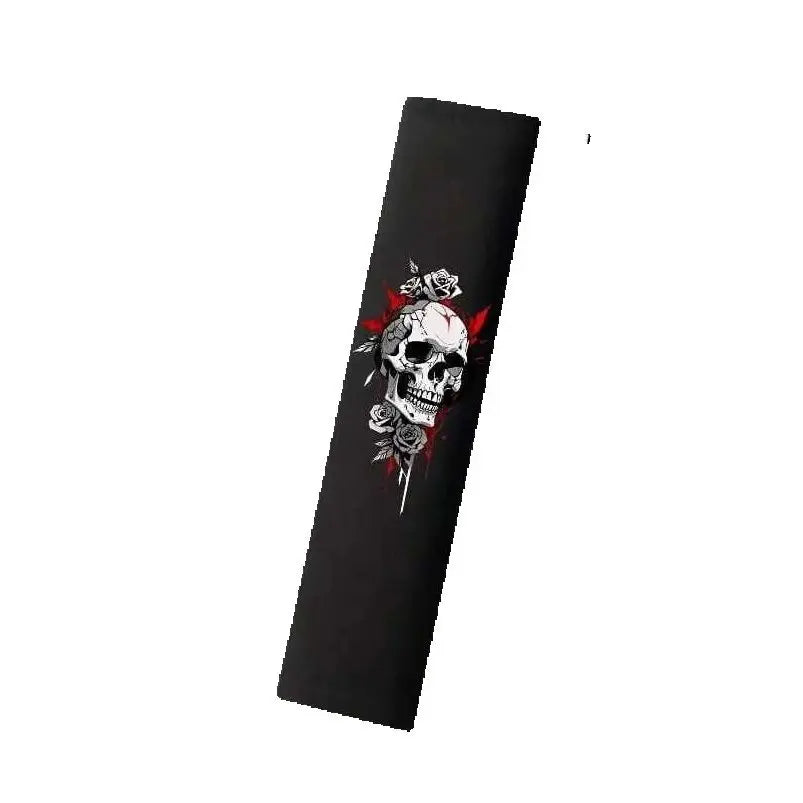 Lot of 2 Skull Pattern Car Shoulder Protection Belt Safety Protective Cover Stra