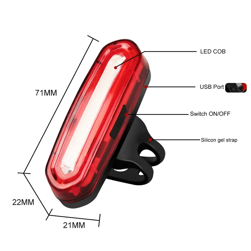 Cycling Tail Light Outdoor Highlight USB Charging Mountain Led Warning  Bike Lights Tail Lamp Rear Light Bicycle Accessories