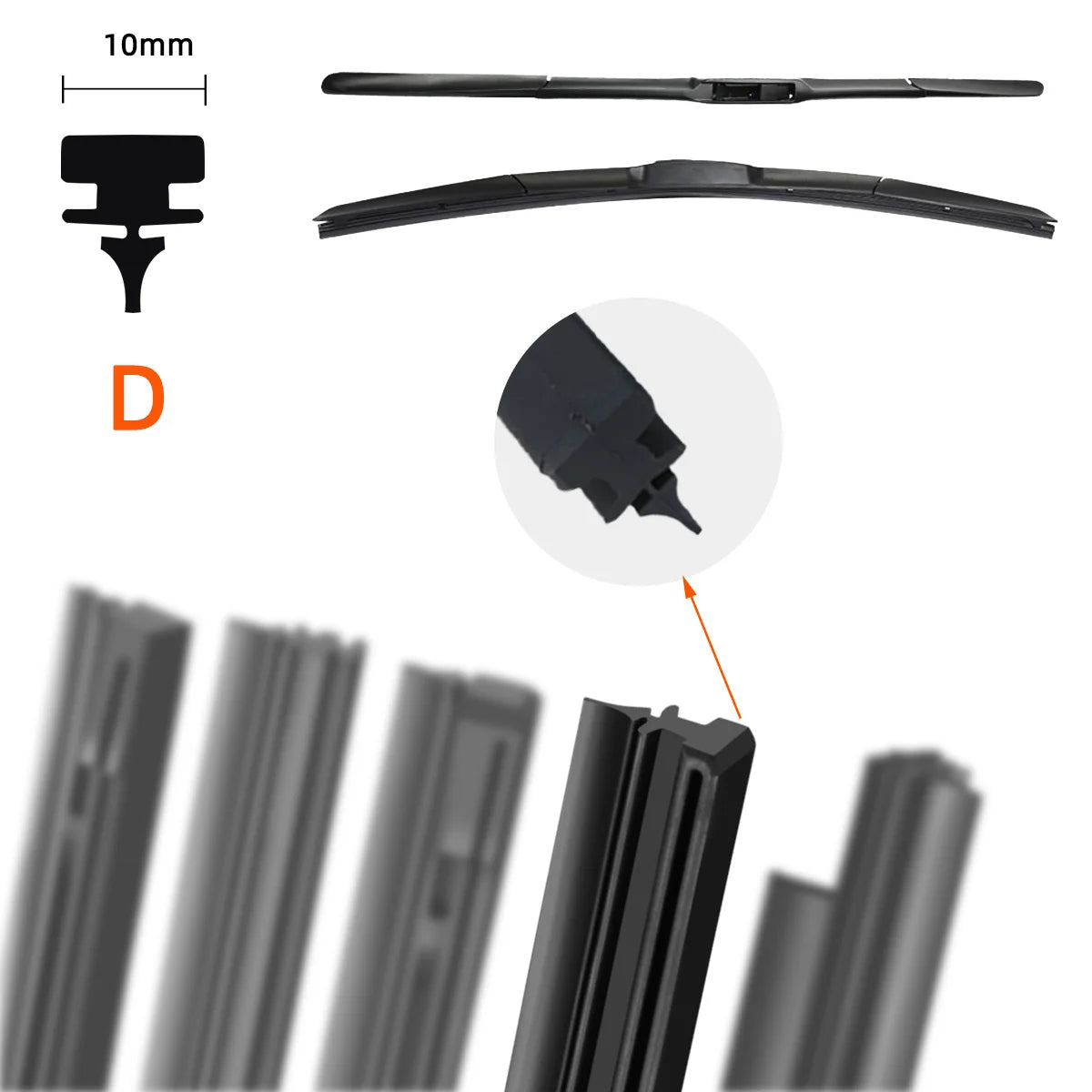 Car Wiper Rubber Strips Refill Blade Replacement Parts All Types Seasons Premium Automotive Accessory