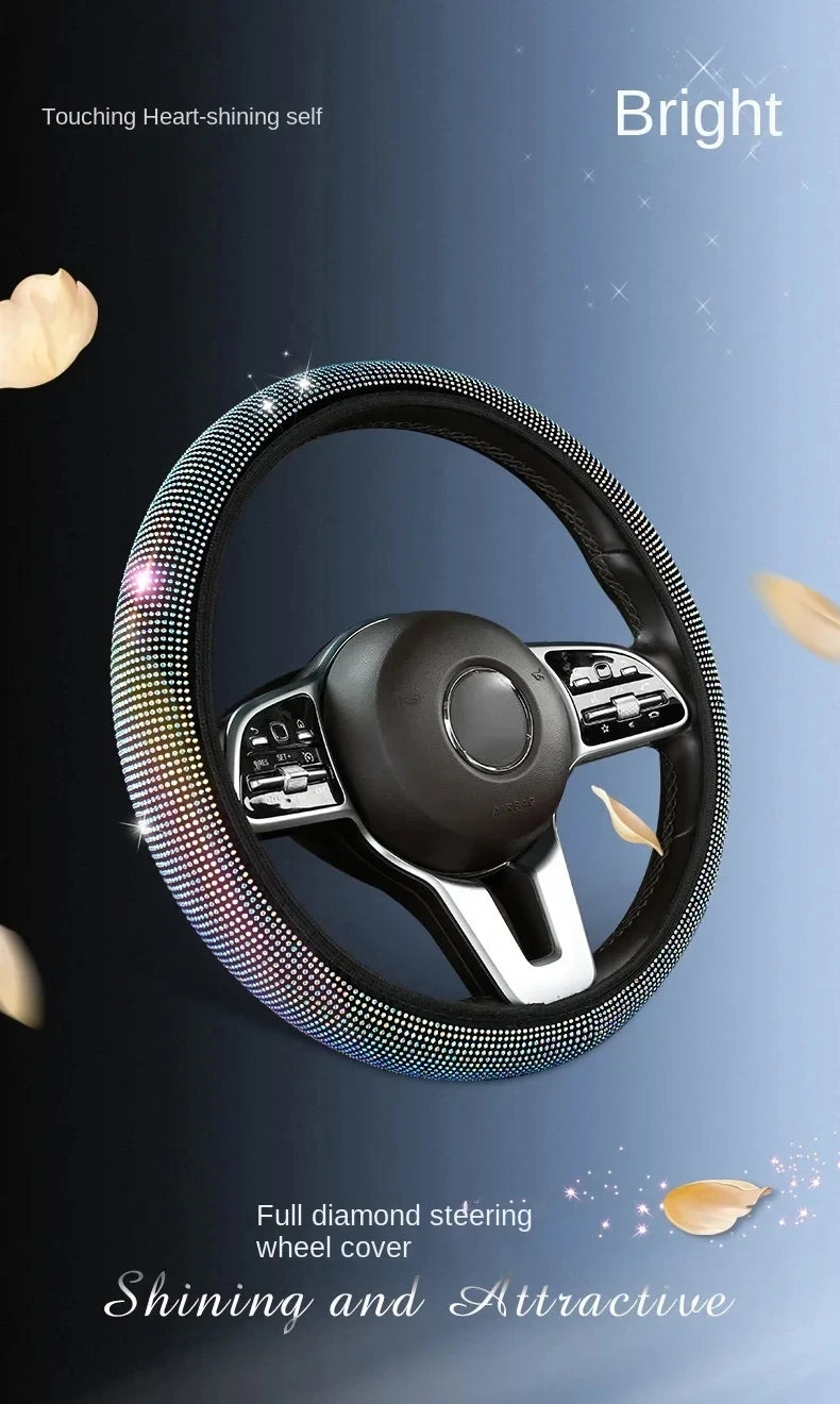 Crystal Steering Wheel Cover Bling Diamond Car Steering Wheel Cover