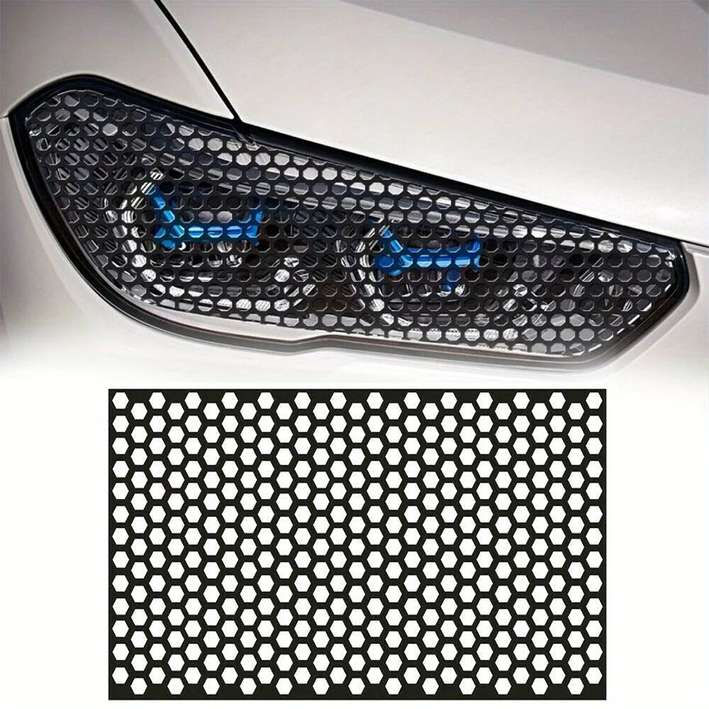Car rear taillight sticker honeycomb type sticker carbon fiber style black