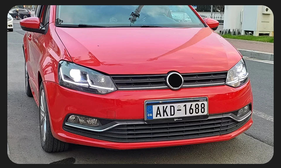 AKD LED Car Lights for VW Polo Headlight  2011-2017 Volkswagen Vento LED Projector Lens Head Lamp DRL Hid Head Lamp Bi Xenon Beam Accessories