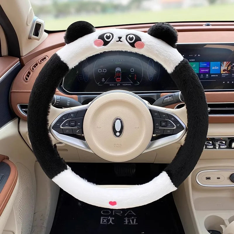 Car Headrest Neck Protection Pillow Cute Plush Panda Backrest in the Lumbar