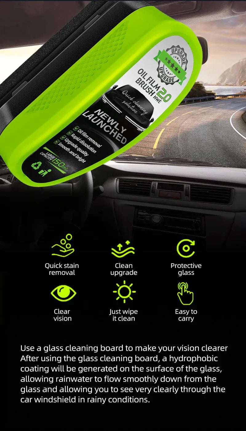 Automotive Oil Film Cleaning Brush, Car Glass Cleaner, Window brushglass wiper, Premium Automotive Accessory