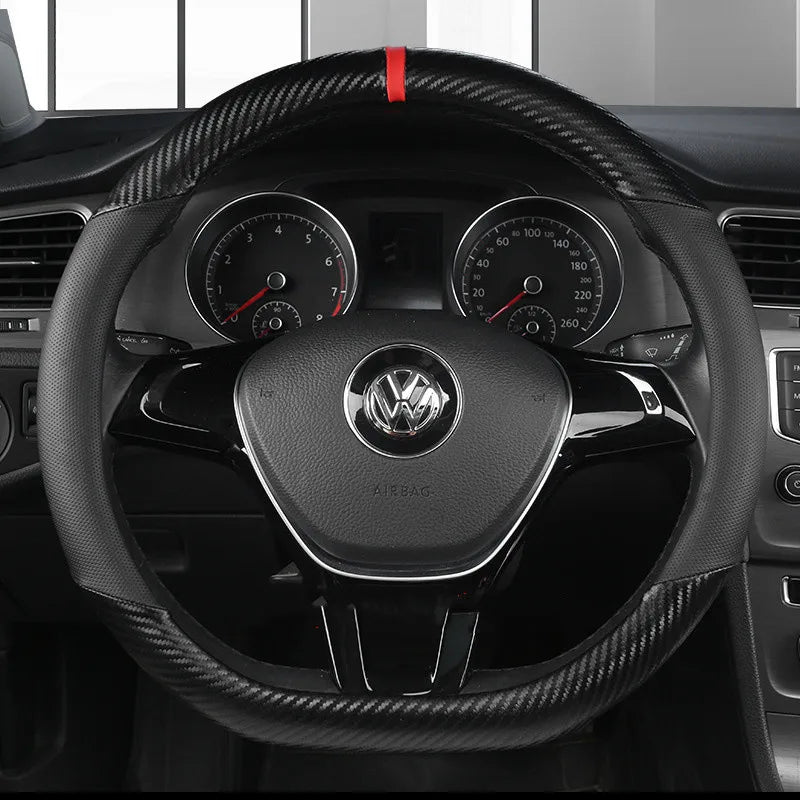Universal D Shape Car Steering Wheel Cover Breathable Anti Slip Car Decoration