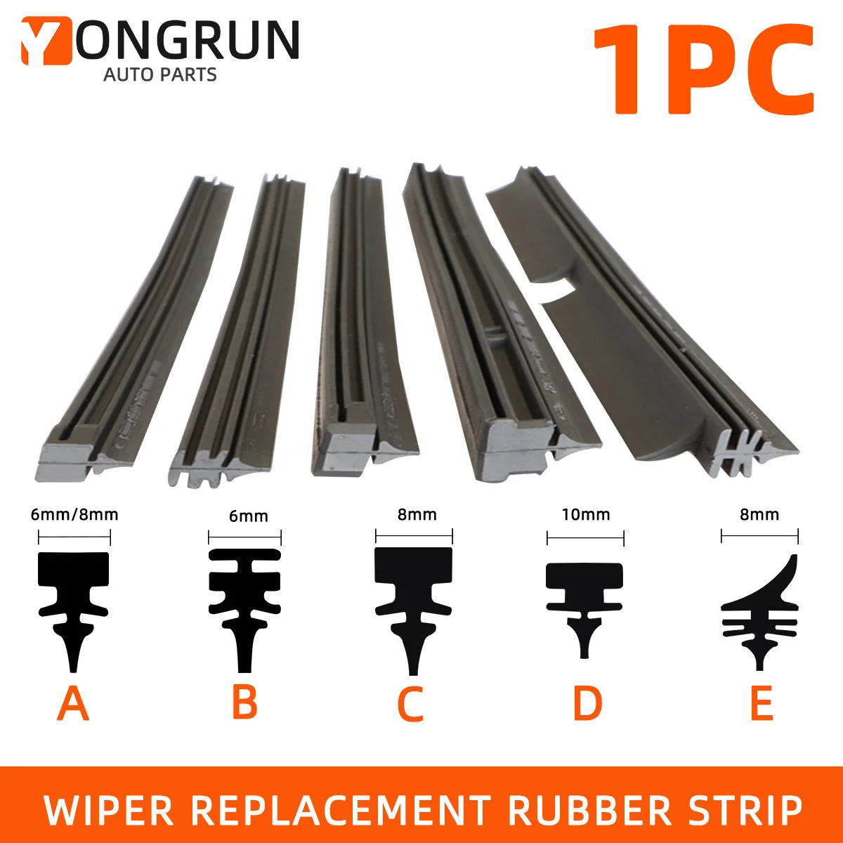 Car Wiper Rubber Strips Refill Blade Replacement Parts All Types Seasons Premium Automotive Accessory
