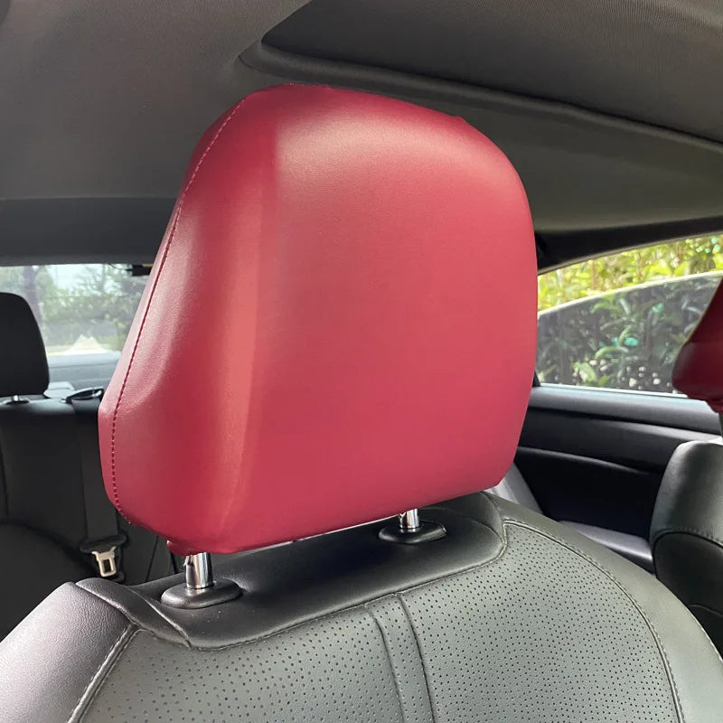 Universal Leather Car Headrest Cover Elastic Waterproof Dustproof Seat