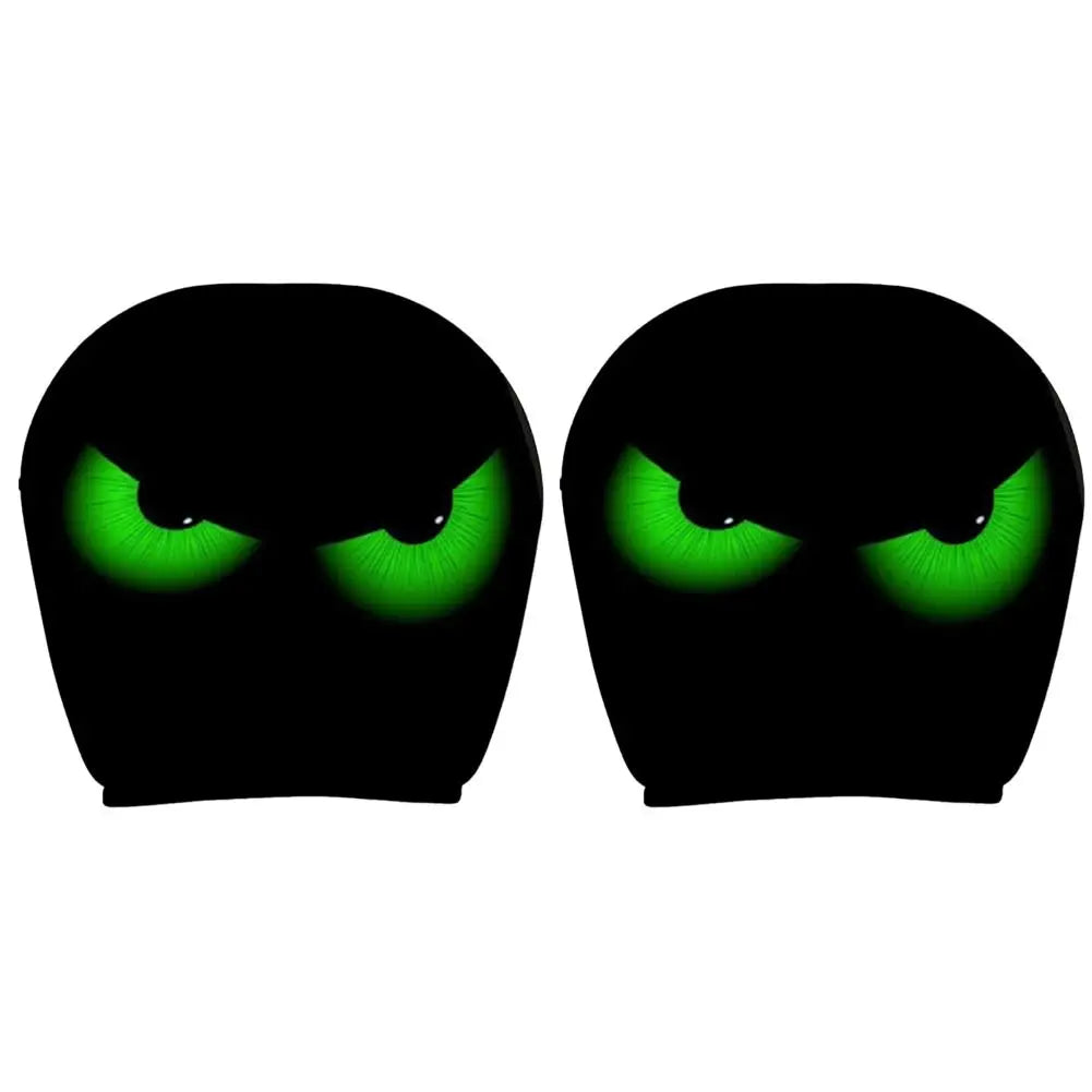 1 Pair Universal Funny Car Headrest Cover Decor Big-eyed Cartoon Print Interior