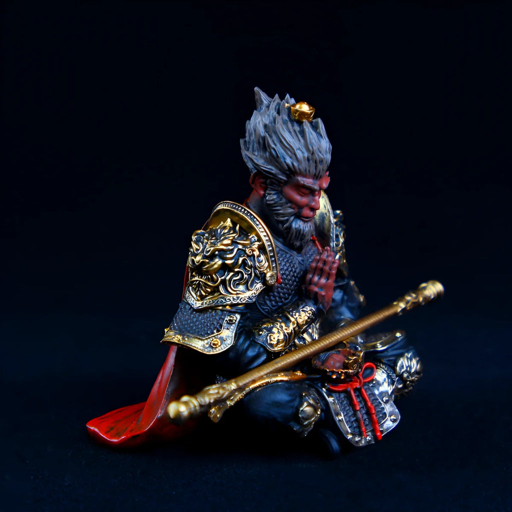 Vibrant Monkey King Figurine 1 Set Hand-Painted Plastic Car Dashboard Ornament Premium Automotive Accessory