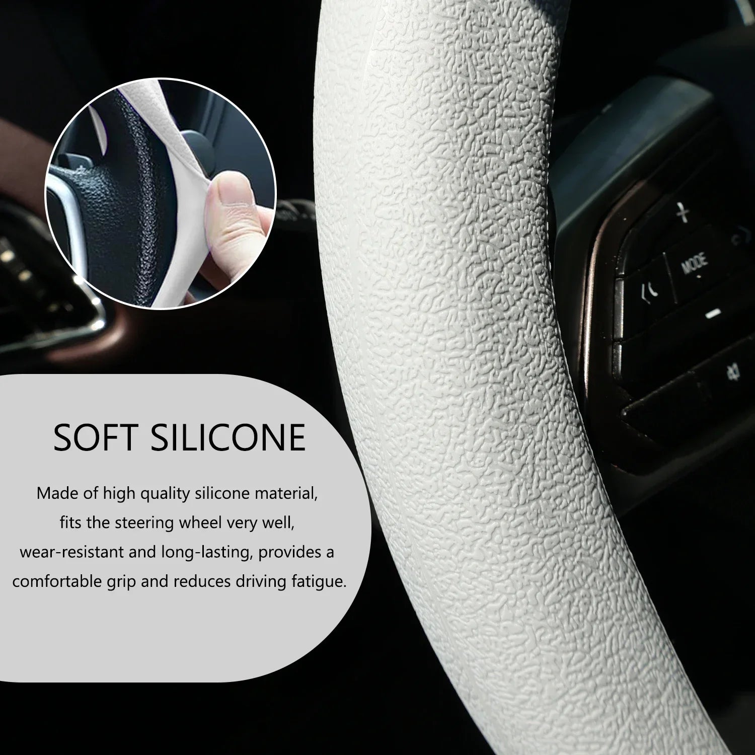 Car Steering Wheel Cover Universal for Round & D-Shaped 32cm Wheels Comfort Grip
