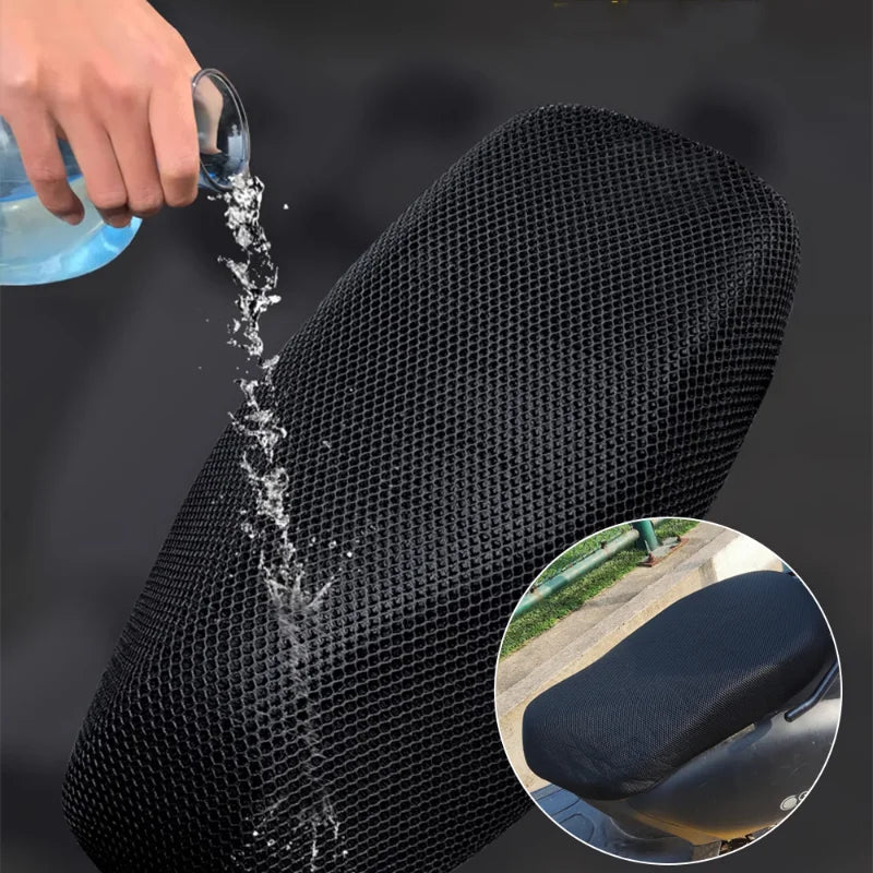 1 Pc Large Motorcycle Seat Cover Anti-Slip 3D Mesh Fabric Breathable Waterproof