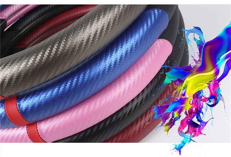 Universal D Shape Car Steering Wheel Cover Breathable Anti Slip Car Decoration