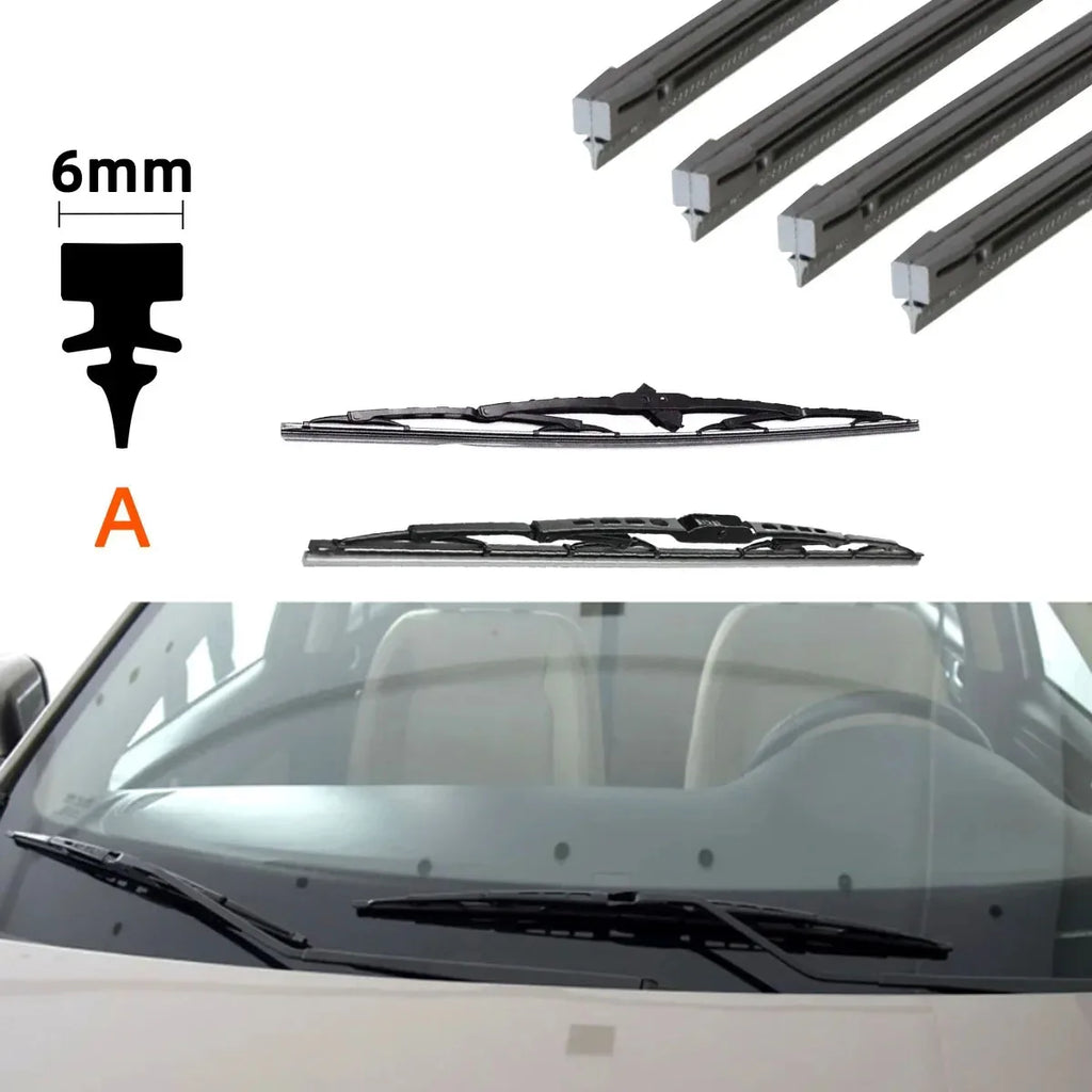 Car Wiper Rubber Strips Refill Blade Replacement Parts All Types Seasons Premium Automotive Accessory