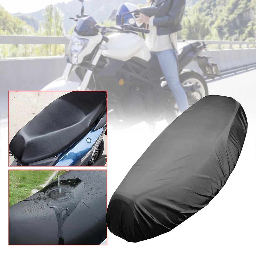 Motorcycle Seat Cover Waterproof Sunscreen Dust UV Protector Cushion Elastic PU