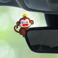 Cartoon Monkey Ornament Auto Center Console Navigator Screen Lovely Doll Premium Automotive Accessory