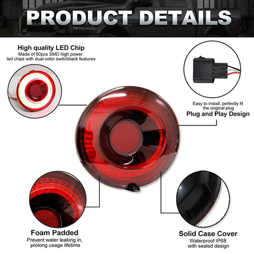 4pcs Full LED Halo Vette Tail Lamp Assemblies For 2005-2013 Chevrolet Corvette C6 Brake Light Turn Signal Lamp Parking Light