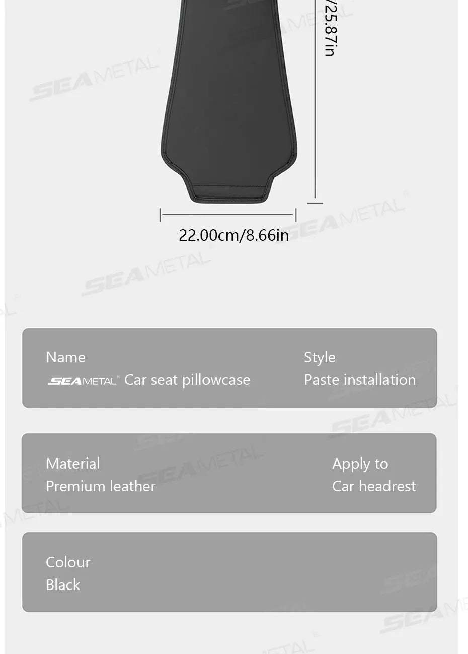 BLALION Premium Car Headrest Cover Universal Leatherette Neck Support Protector