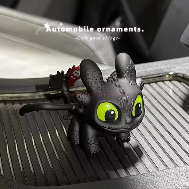 Genuine Cute Glowing Toothless Car Interior Ornament, Night Fury Wings Can Move Premium Automotive Accessory