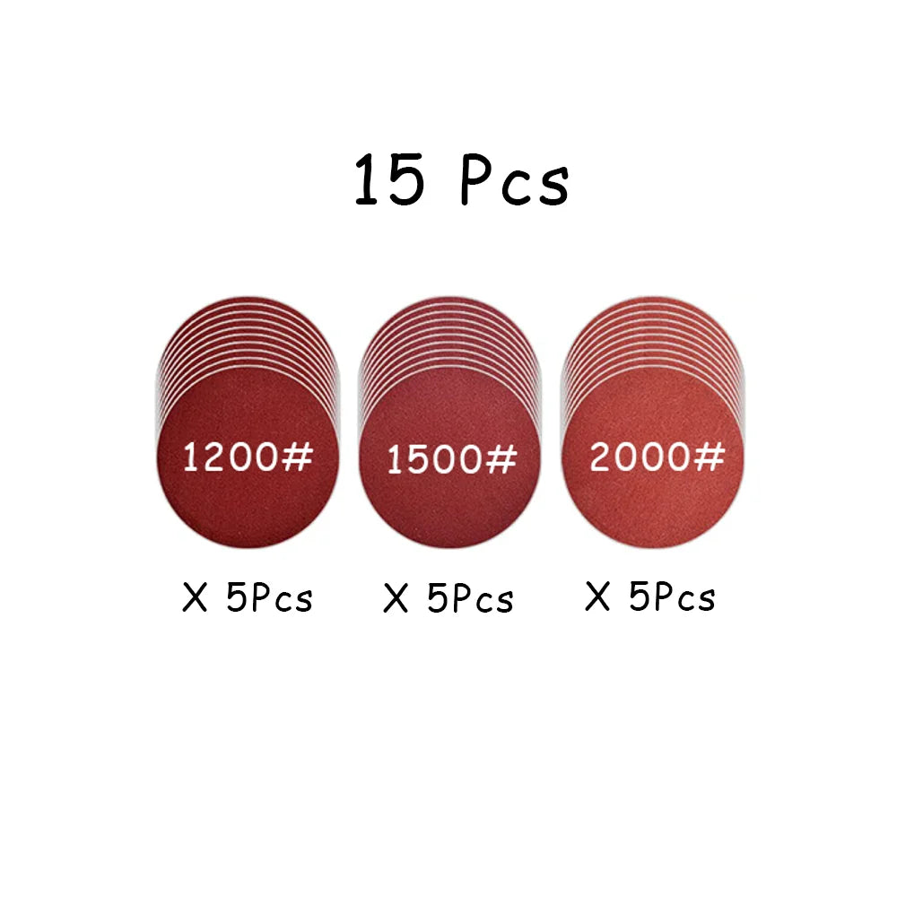 15-65 Pcs Car Headlight Repair Restoration Kit 3 Inch 75mm Sanding Plate Waxing Sponge Sanding Pad for Polishing and Sanding