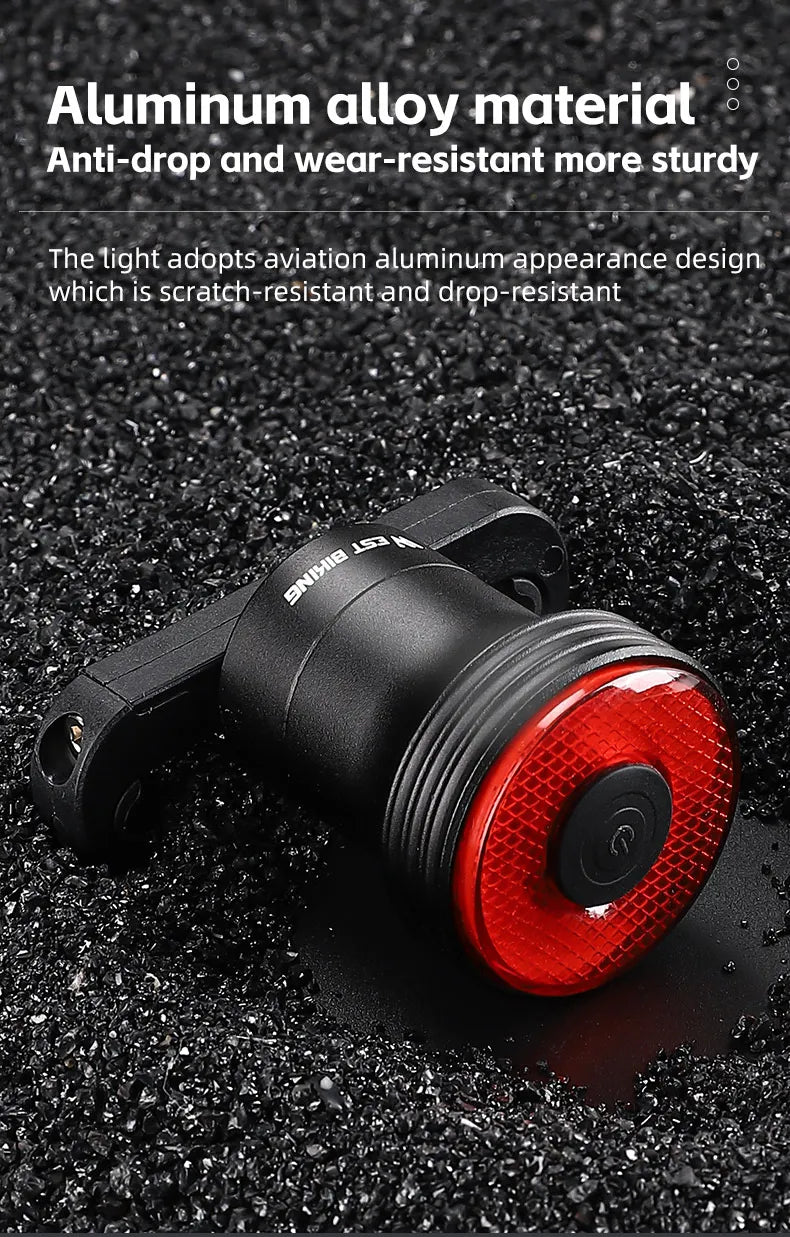 WEST BIKING Bike Tail Light Smart Sensing MTB Road Bike Rear Light  IPX6 Waterproof Type-C Charging Taillight Cycling Accessory
