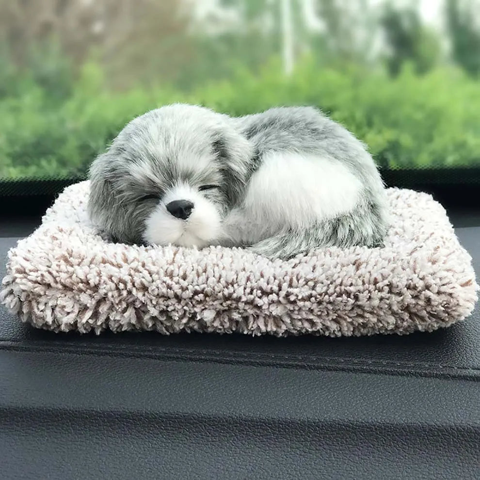 Car Dashboard Ornaments Decor Cute Simulation Plush Cats Dogs Toy Automobiles Premium Automotive Accessory