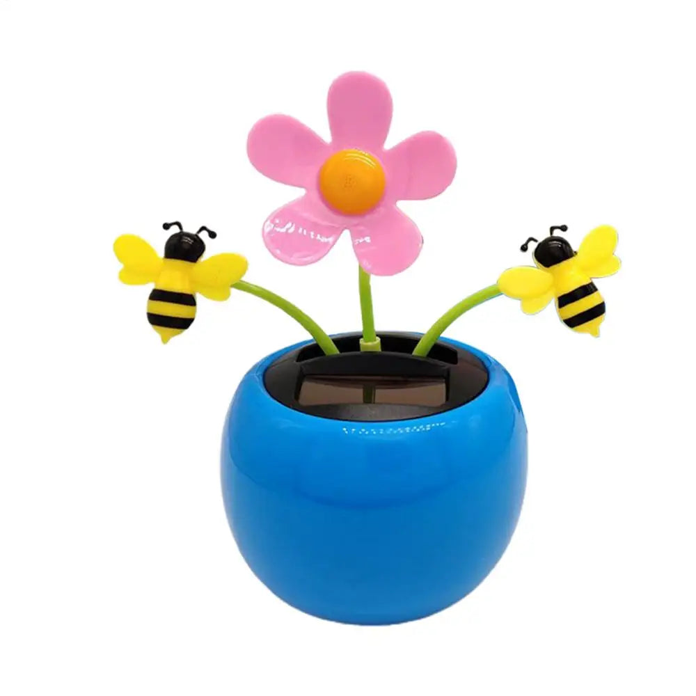 Solar Toy Sunflower Ornaments Dancing Flowers Powered Car Dashboard Automatic Premium Automotive Accessory