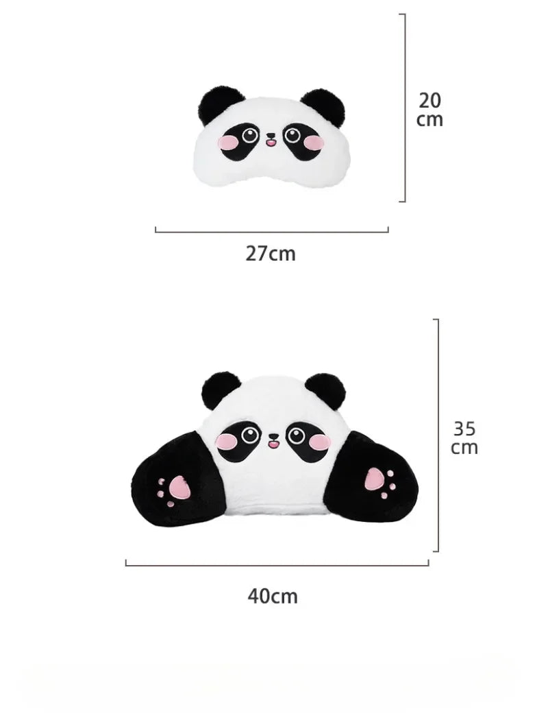 Car Headrest Neck Protection Pillow Cute Plush Panda Backrest in the Lumbar