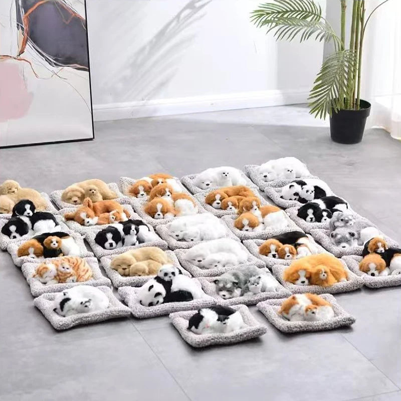 Car Dashboard Ornaments Decor Cute Simulation Plush Cats Dogs Toy Automobiles Premium Automotive Accessory