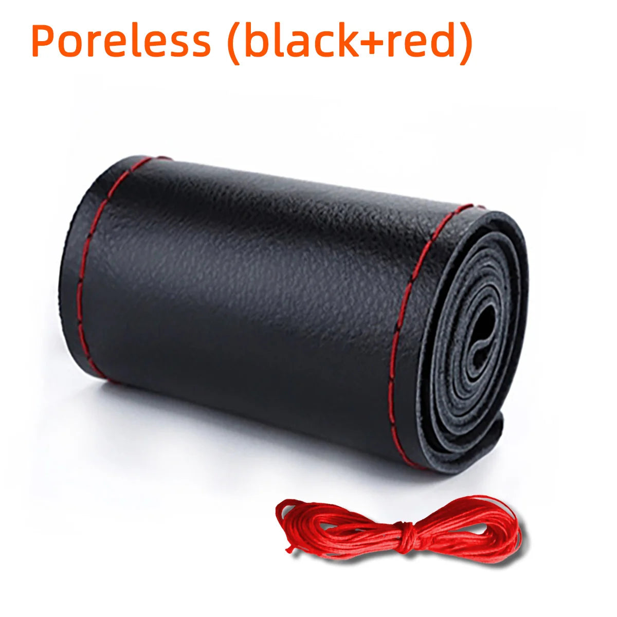 Universal Leather Car Steering Wheel Stitch On Wrap Cover Fit for 38cm 14" DIY