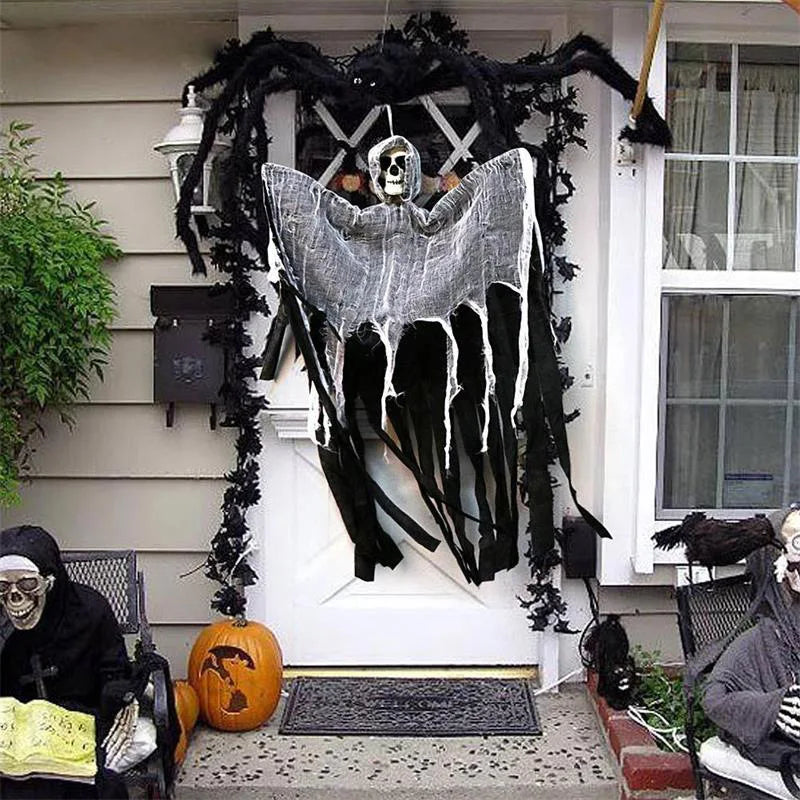 Halloween Hanging Skull Ghost Ornament Haunted House Decoration Horror Props Halloween Party Home Indoor Outdoor Yard Bar Decor