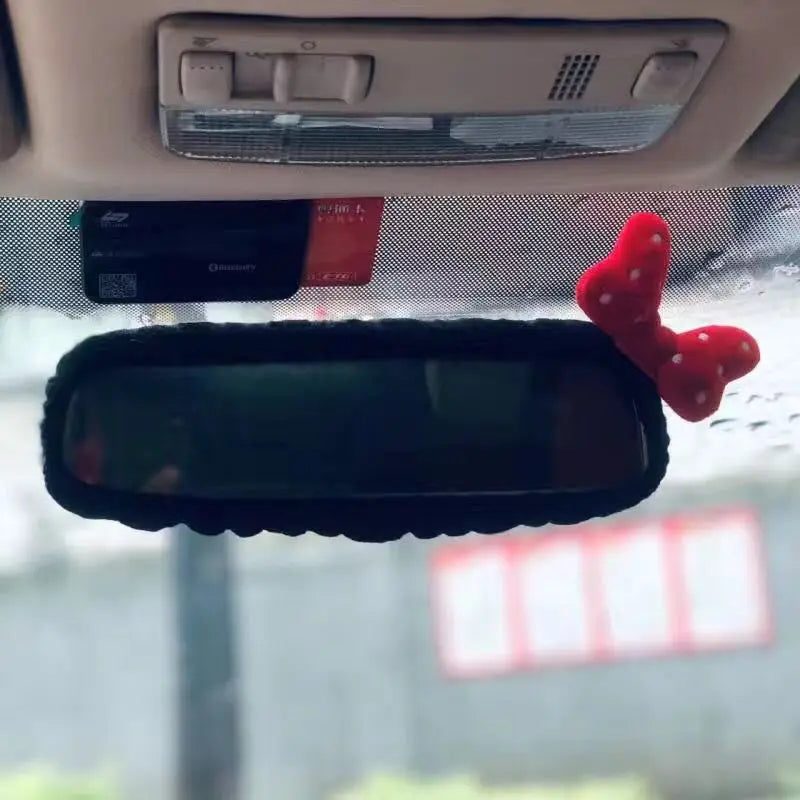 Bestseller Cute Bowknot Car Headrest Neck Pillow Universal Plush Seat Belt