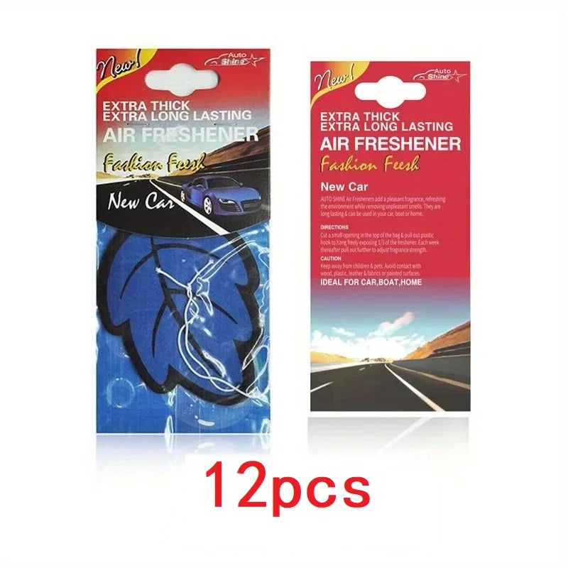 3-60pcs Car Air Freshener Natural Scented Tea Paper Auto Hanging Vanilla Perfume