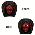 Red-Eyed Skull Print Headrest Cover Easy To Install Durable Universal Car