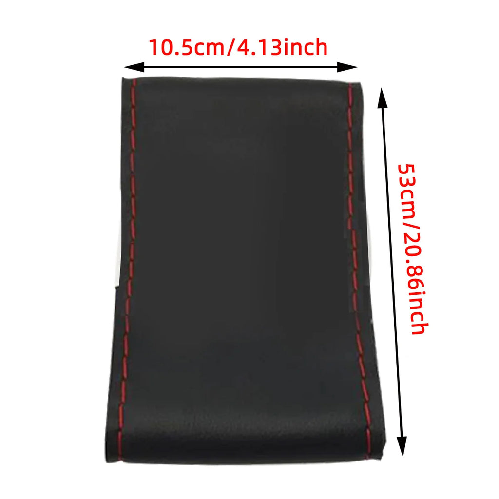 Universal Leather Car Steering Wheel Stitch On Wrap Cover Fit for 38cm 14" DIY