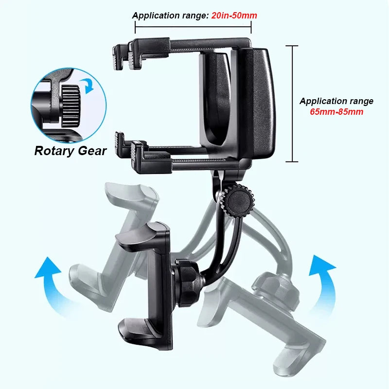SEAMETAL Rearview Mirror Phone Holder for Car Free Rotation Adjustment Bracket