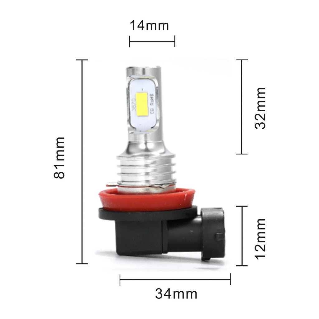 2Pcs H7 H1 H8 H9 H11 9005 9006 LED Bulbs HB3 HB4 CSP LED Super Bright Headlight DRL Lamp 6000K White 3000K Yellow 12000K Blue