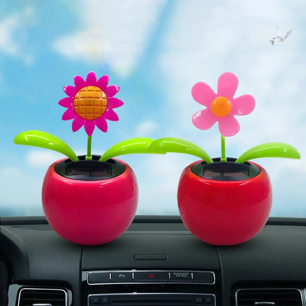 Fashion Car Ornament Solar Powered Cartoon Vibrant Ornamental Gifts Automobile Premium Automotive Accessory