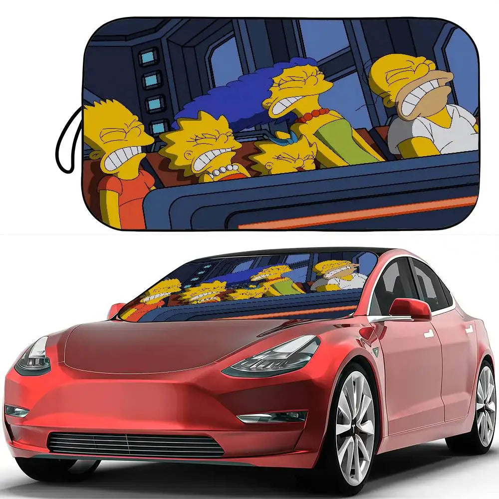 Car Window Sun Shade The S-Simpsons-es Cartoon Summer Window Widshield