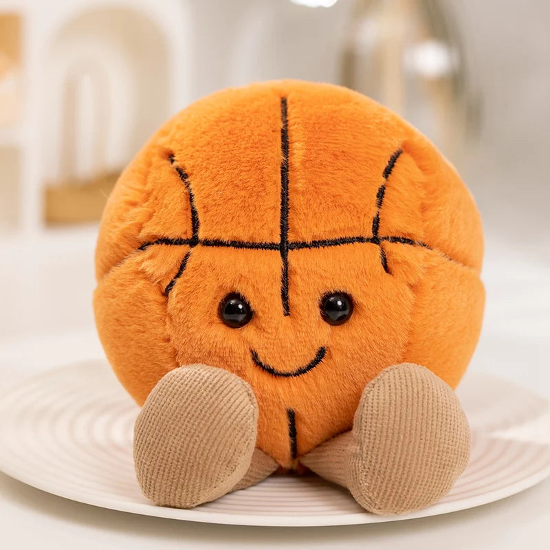 Doll With Feet Plush Toys Soft Stuffed Baseball Basketball Football Sports Ball Premium Automotive Accessory