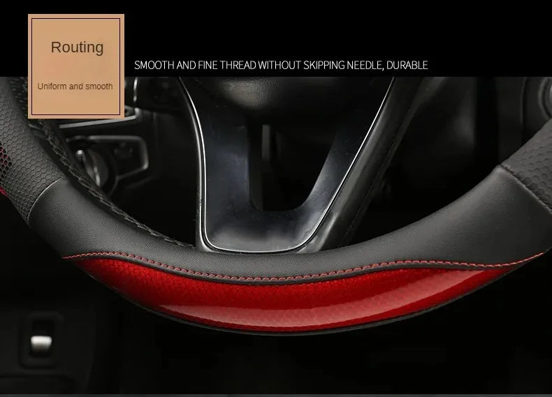 Three-dimensional Honeycomb Steering Wheel Cover Durable Leather Cover
