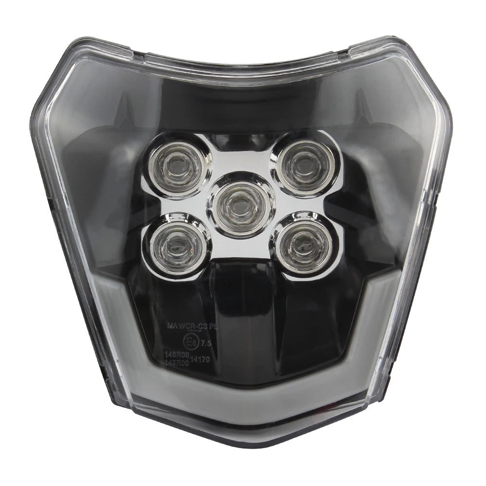 Motorcycle Headlight LED Enduro for KTM EXC XC SX MX XC 125 250 300 450 Universal Supermoto Dirt Bike Motocross Headlights Plate