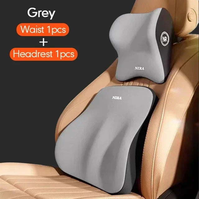 Memory Foam Car Universal Headrest Lumbar Cushion Back Pillow Interior Protector