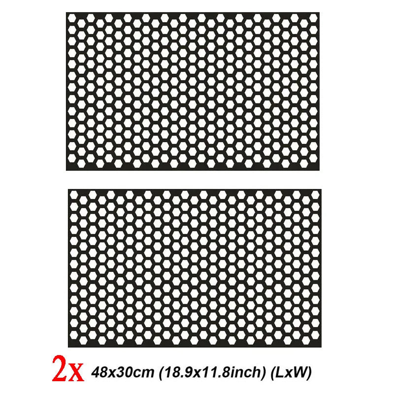 Honeycomb Car Sticker Cut-out Hollow Auto Lamp Film Grid Side Shield Headlamp Taillight Film Decals Car Wrap Sticker 48*30cm