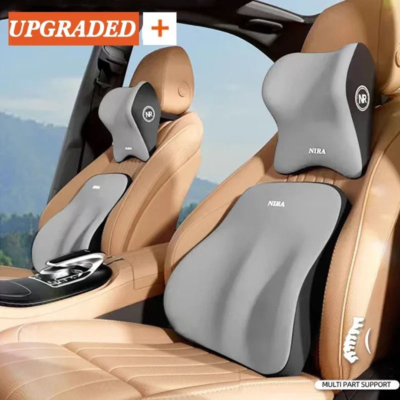 Memory Foam Car Universal Headrest Lumbar Cushion Back Pillow Interior Protector