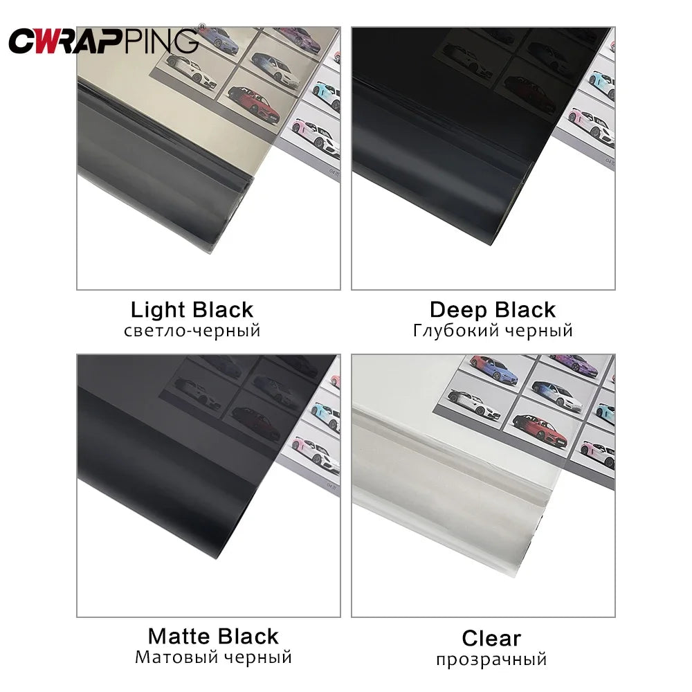30*200cm Car Headlight Tint Fog Light Taillight Waterproof Stickers Auto Fog Light Taillight Smoke Black Tailing Lamp Stickers