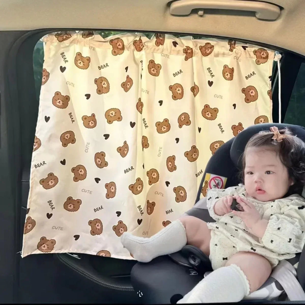 Suction Cup Curtain Shade Car Window Sunshade Cover Cartoon Universal Side