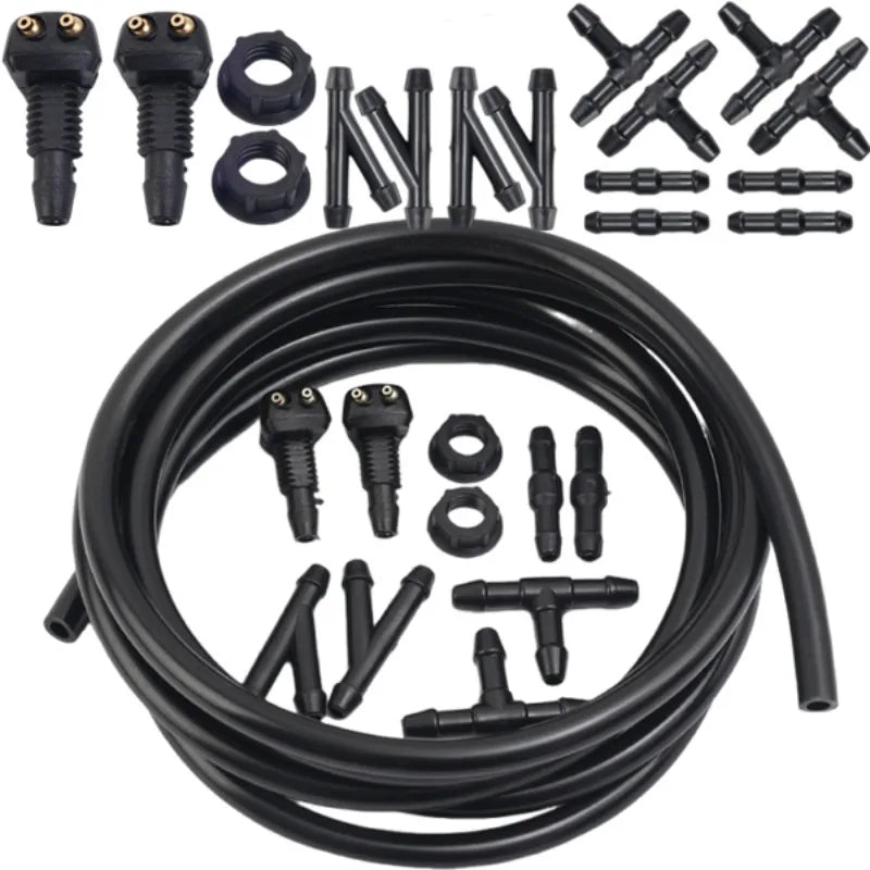 Car Auto Windshield Washer Hose Wiper Blade Pipe Jet Spray Nozzle Water Fluid Premium Automotive Accessory